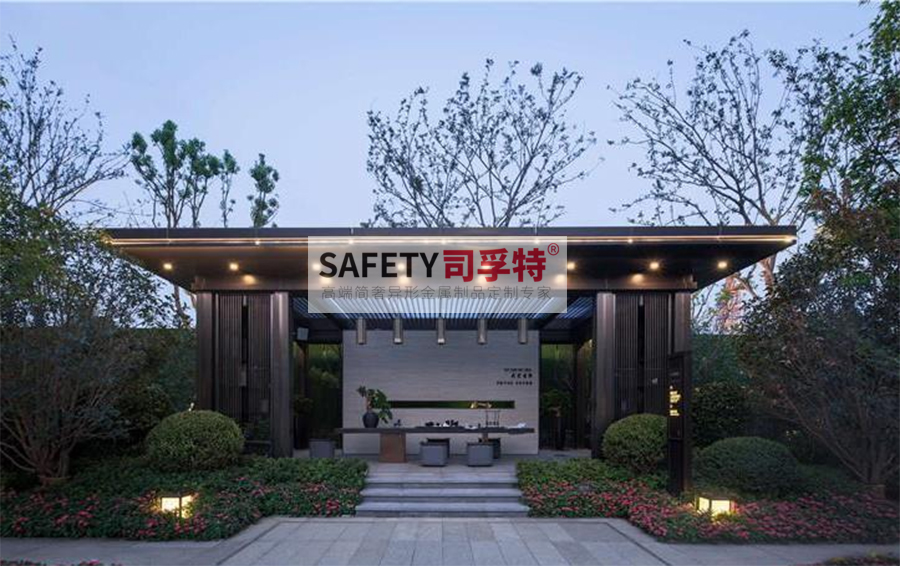 庭院景观设计：精制不锈钢（铝艺）凉亭搭配智能遮阳(图13)